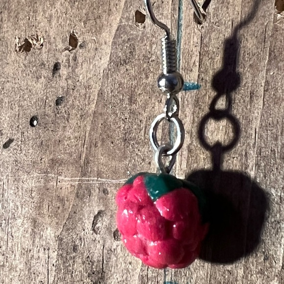 Raspberry Drop Earrings - Picture 2 of 2